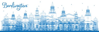 Anahat Burlington (Vermont) Mavi Binalar ile Şehir Skyline.