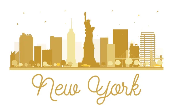 Нью-Йорк skyline Золотий силует. — стоковий вектор