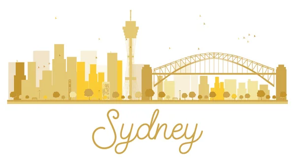 Sydney City skyline gouden silhouet. — Stockvector