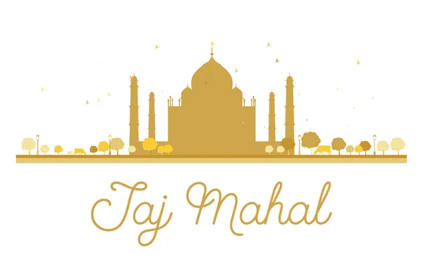 Taj Mahal silhouette dorata . — Vettoriale Stock