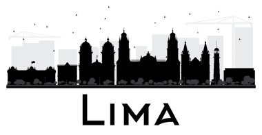 Lima City silueti siyah beyaz siluet.