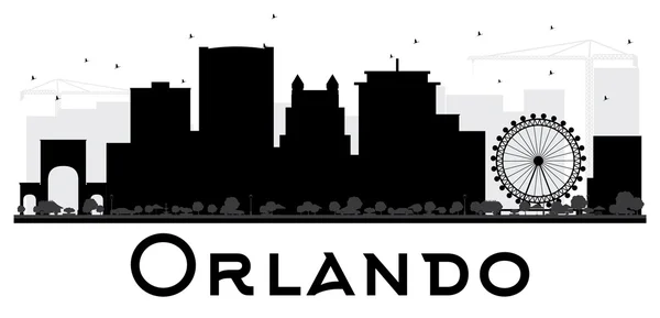 Orlando City skyline silhueta preto e branco . —  Vetores de Stock