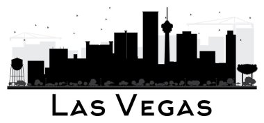 Las Vegas City silueti siyah beyaz siluet.