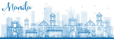 Anahat mavi binaları ile Manila manzarası. 