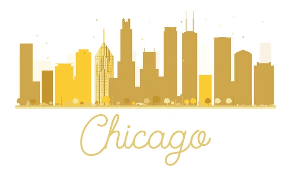 Chicago City silhouette dorée . — Image vectorielle