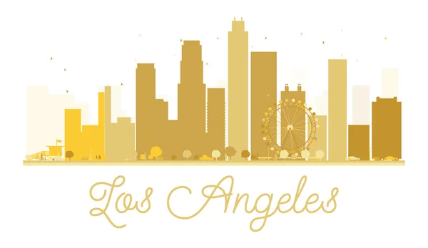 Los Angeles City silhouette dorée . — Image vectorielle