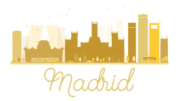 Skyline di Madrid City silhouette dorata . — Vettoriale Stock