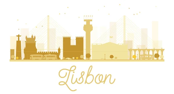 Skyline der Stadt Lissabon goldene Silhouette. — Stockvektor