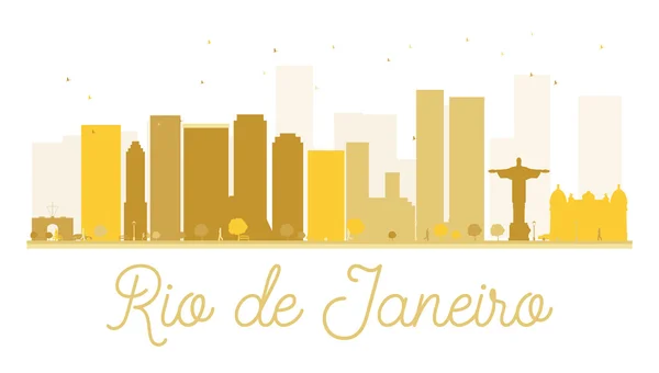 Ciudad de Río de Janeiro skyline silueta dorada . — Vector de stock