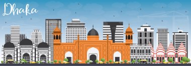 Gri Binalar ve Mavi Gökyüzü ile Dakka Skyline.