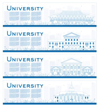 Üniversitesi Eğitim afiş kümesi anahat.