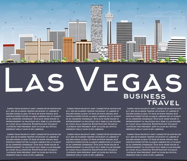Gri Binalar, Mavi Gökyüzü ve Kopya Alanı ile Las Vegas Skyline. 