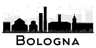 Bologna City silueti siyah beyaz siluet.