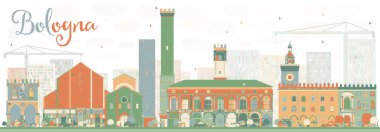 Renk Simgeleri ile Soyut Bologna Skyline. 