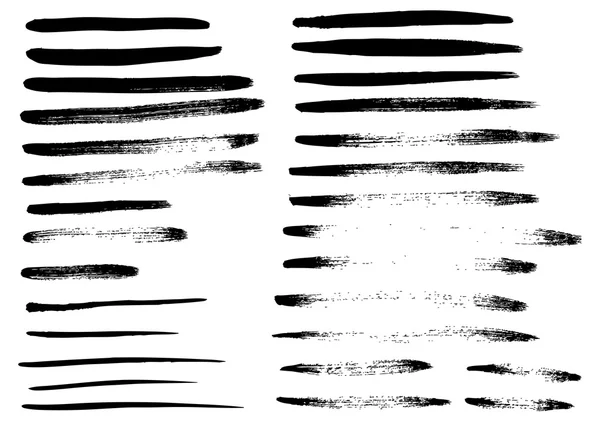 Set of different grunge brush strokes. — Stock Vector