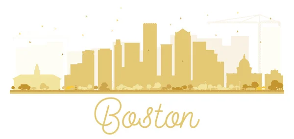 Boston City skyline golden silhouette. — Stock Vector