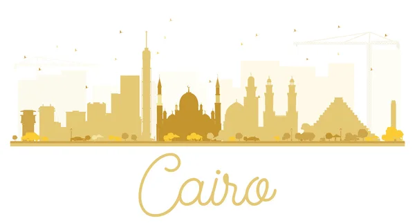 Ciudad del Cairo skyline silueta dorada . — Vector de stock