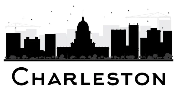 Charleston City silhouette noire et blanche . — Image vectorielle