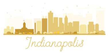 Indianapolis City silueti altın siluet.