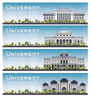 Üniversitesi Eğitim afiş kümesi. 