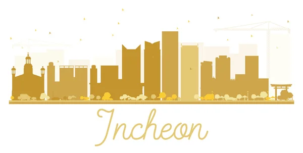 Incheon City skyline silueta dorada . — Vector de stock