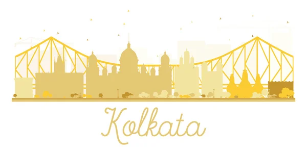 Kolkata City skyline golden silhouette. — Stock Vector