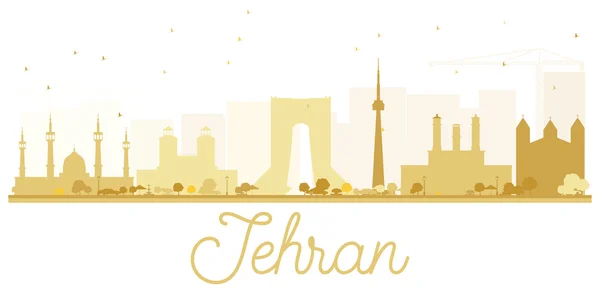 Silhouette dorée de Téhéran City . — Image vectorielle