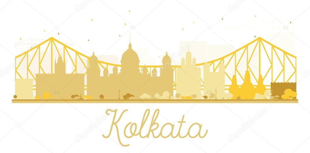 Kolkata City skyline golden silhouette. Stock Vector Image by ©booblgum
