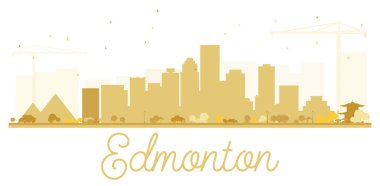 Edmonton City silueti altın siluet. 