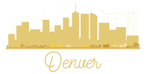 Denver City skyline golden silhouette. — Stock Vector