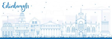 Anahat Edinburgh manzarası ile mavi binalar.