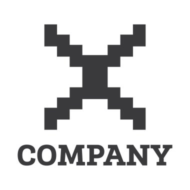 X harfi ile logo. 