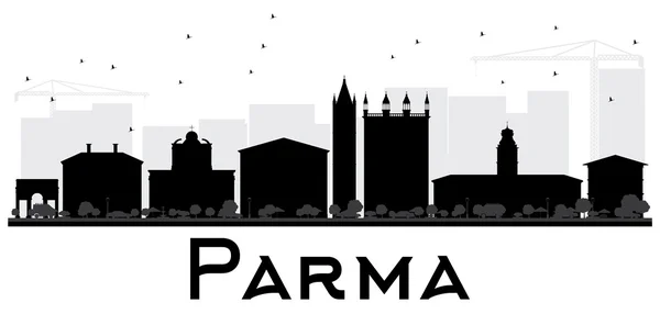 Skyline Parma City silhouette in bianco e nero . — Vettoriale Stock