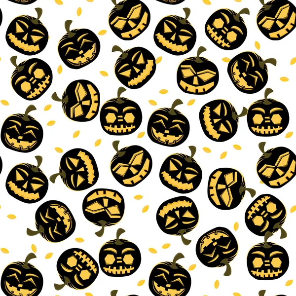 Seamless Pattern with Halloween Pumpkins. — Stock Vector