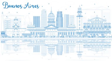 Mavi Yerler ve Yansımalar ile Anahat Buenos Aires Skyline