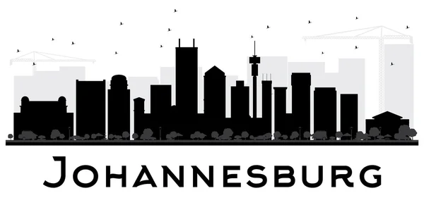 Ciudad de Johannesburgo skyline silueta en blanco y negro . — Vector de stock