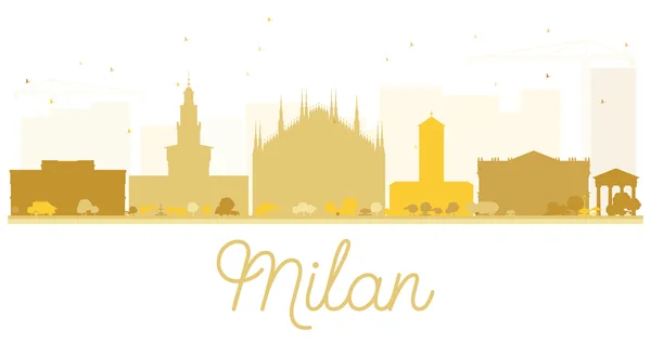 Milan City silhouette dorée . — Image vectorielle