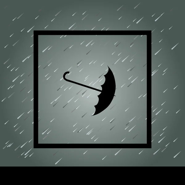 Regen, paraplu en frame. — Stockvector