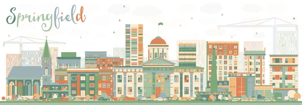 Resumen Springfield Skyline con edificios de color . — Vector de stock