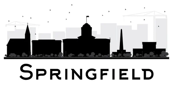 Springfield City Panorama černé a bílé siluety. — Stockový vektor