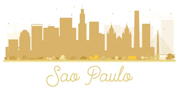 Sao Paulo City skyline silueta dorada . — Vector de stock
