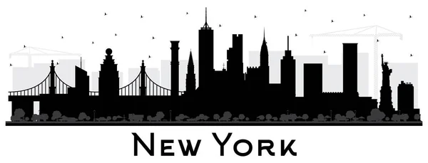 New York États Unis City Skyline Silhouette Avec Des Bâtiments — Image vectorielle