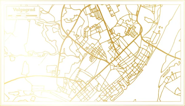 Volgograd Russia City Map Retro Style Golden Color Obrysová Mapa — Stockový vektor