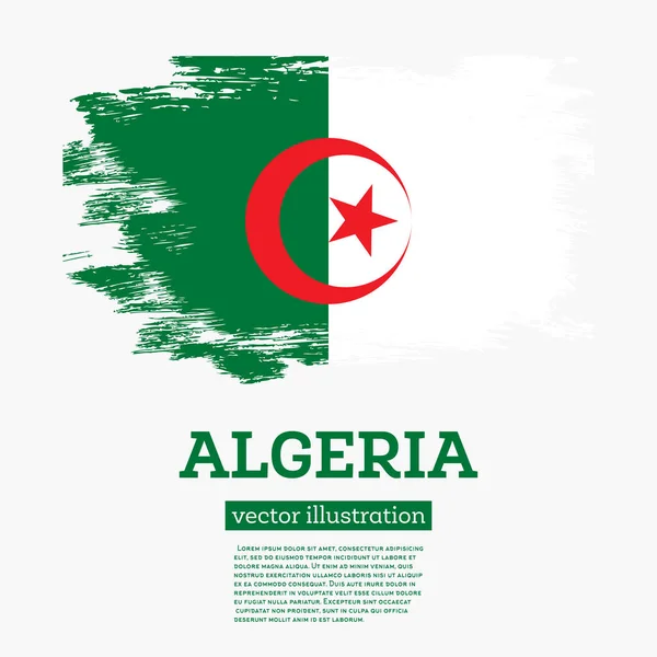 Algerien Flagge Mit Pinselstrichen Vektorillustration Unabhängigkeitstag — Stockvektor