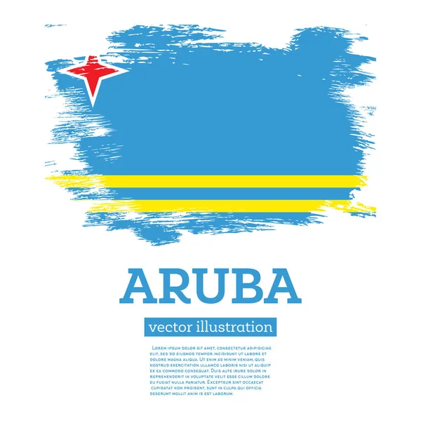 Aruba Flag Brush Strokes Vector Illustration Independence Day — Stock Vector