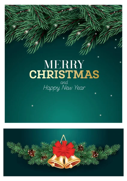 Fir Branch Neon Lights Green Background Merry Christmas Happy New — Stock Photo, Image