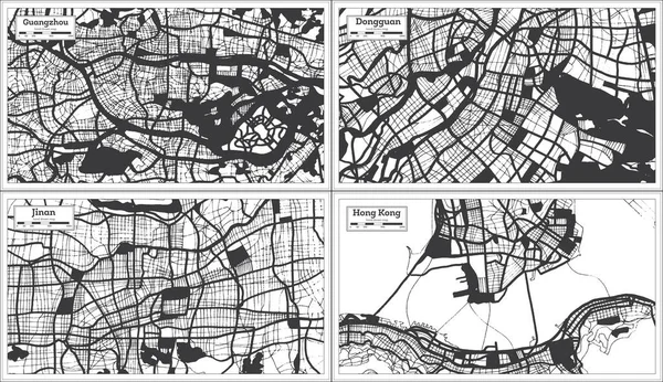 Jinan Dongguan Hong Kong Guangzhou Mappe Della Città Della Cina — Foto Stock