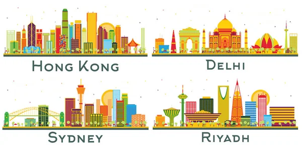Sydney Australien Delhi Indien Riyadh Saudiarabien Och Hong Kong China — Stockfoto