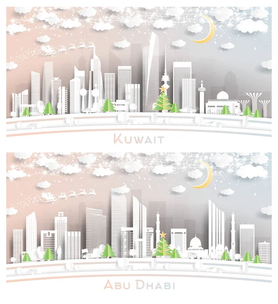 Abu Dhabi Emiratos Árabes Unidos Kuwait City Skyline Ambientado Estilo —  Fotos de Stock