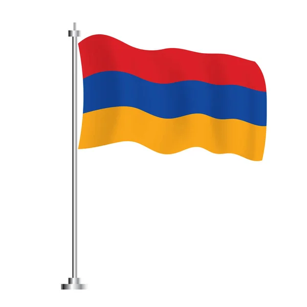 Bandera Armenia Bandera Onda Aislada Del País Armenia Ilustración Vectorial — Vector de stock